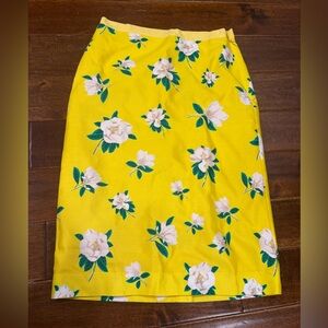 BNWT Draper James Yellow Magnolia Print Logan Skirt